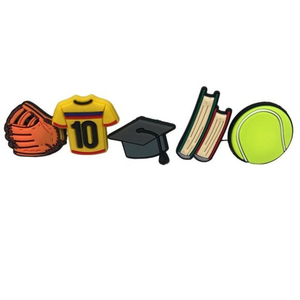 School Sports 5 Shoe Charms‎ sandal Jewlry Foam clog pvc wristband bracelet new